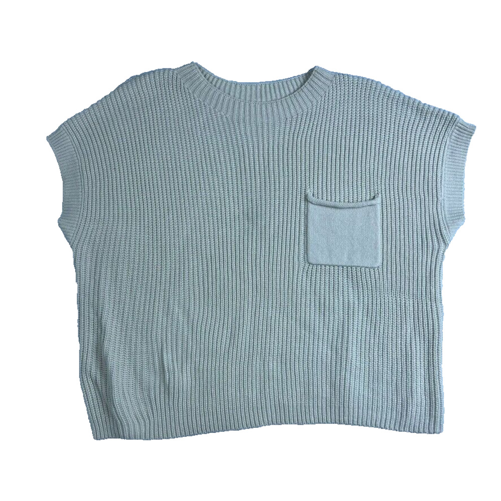 Ugerlov Sweater Womens XL Rib Knit Cap Short Sleeve Crew Relaxed Merino Wool
